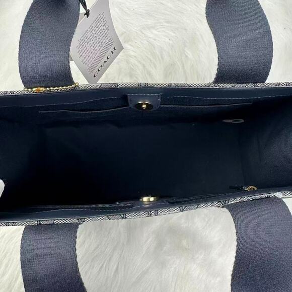 Coach Smith Tote Bag Crossbody In Signature Jacquard CY367 Midnight Navy NWT - Picture 6 of 7